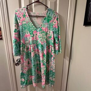 Lilly Pulitzer Pink/Green Jannie Dress XS